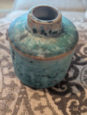 Handmade Turquoise Ceramic Bud Vase